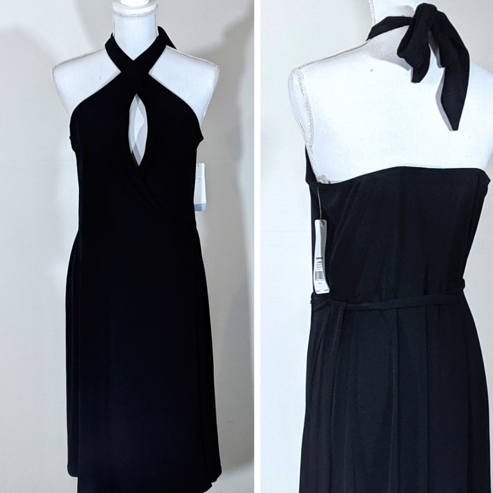 APT. 9 NWT Black Halter Wrap Dress Large